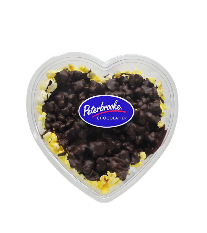 Dark Chocolate Covered Popcorn Heart