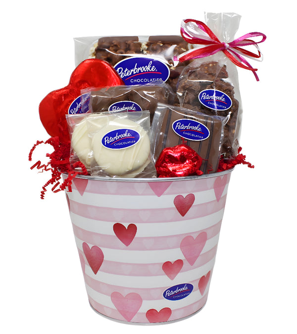 Hearts and Stripes Gift Bucket of Assorted Chocolates