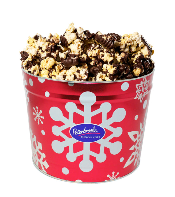 Dark Chocolate Covered Popcorn - Holiday Tin