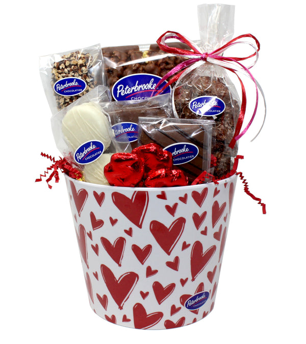 Red Hearts Flurry Gift Bucket of Assorted Chocolates